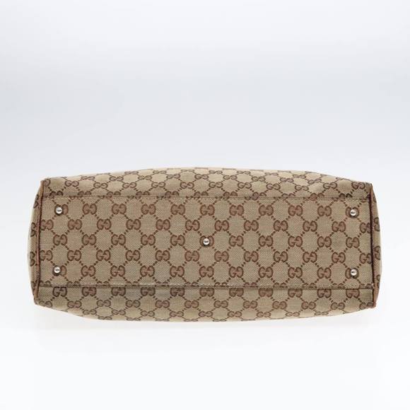 GUCCI GG Canvas Web Sherry Line Tote Bag Beige Green Red 145758 Auth 93992 - Picture 5 of 16